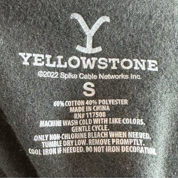 Yellowstone Dutton Ranch Sweatshirt Lightweight Size Small Black Gold - Picture 5 of 5